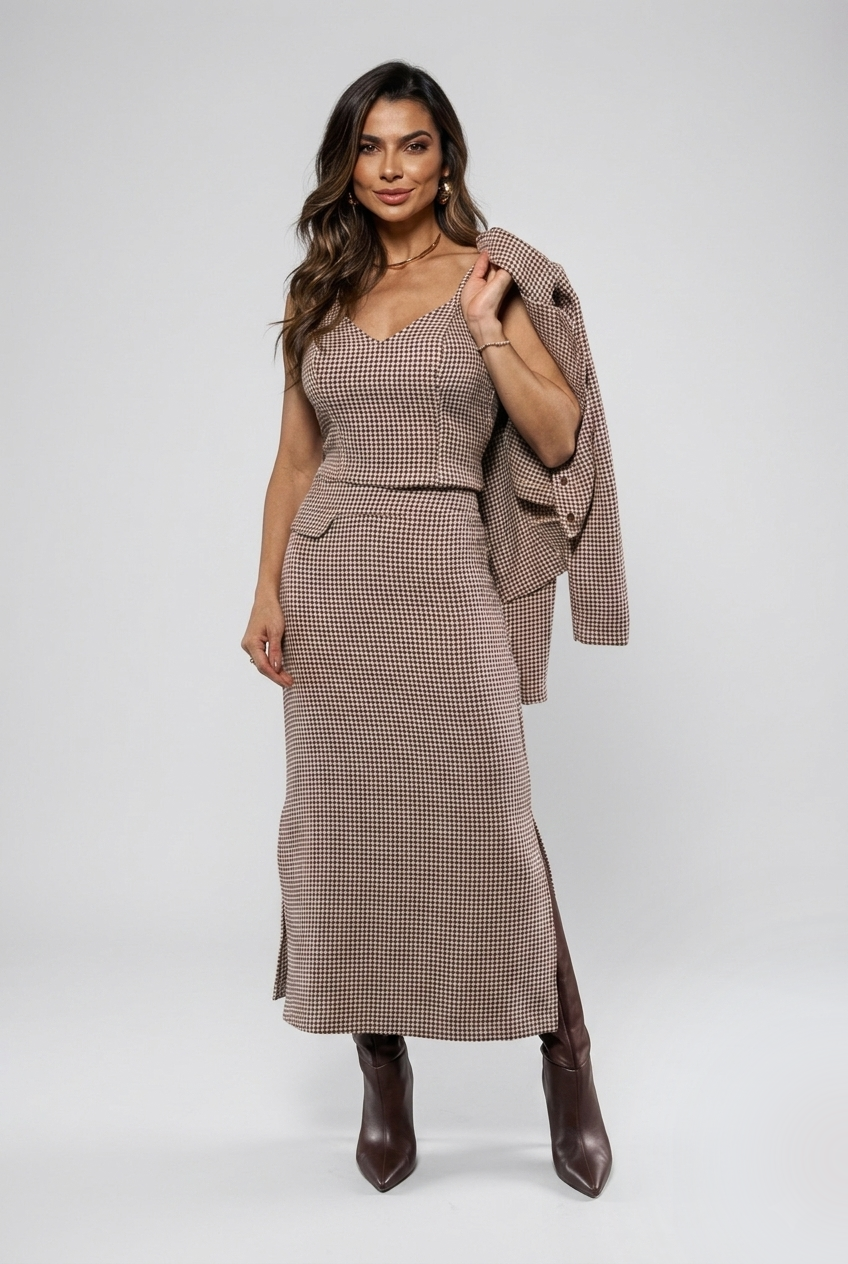 CROPPED ALÇA LARGA TWEED