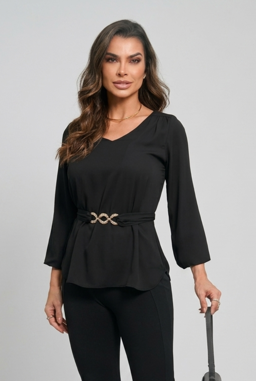 BLUSA COM CINTO