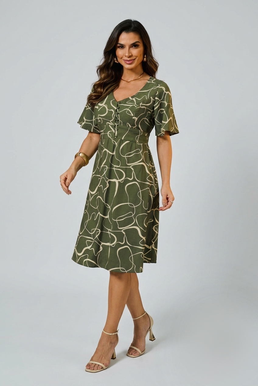 VESTIDO EVASÊ ESTAMPADO